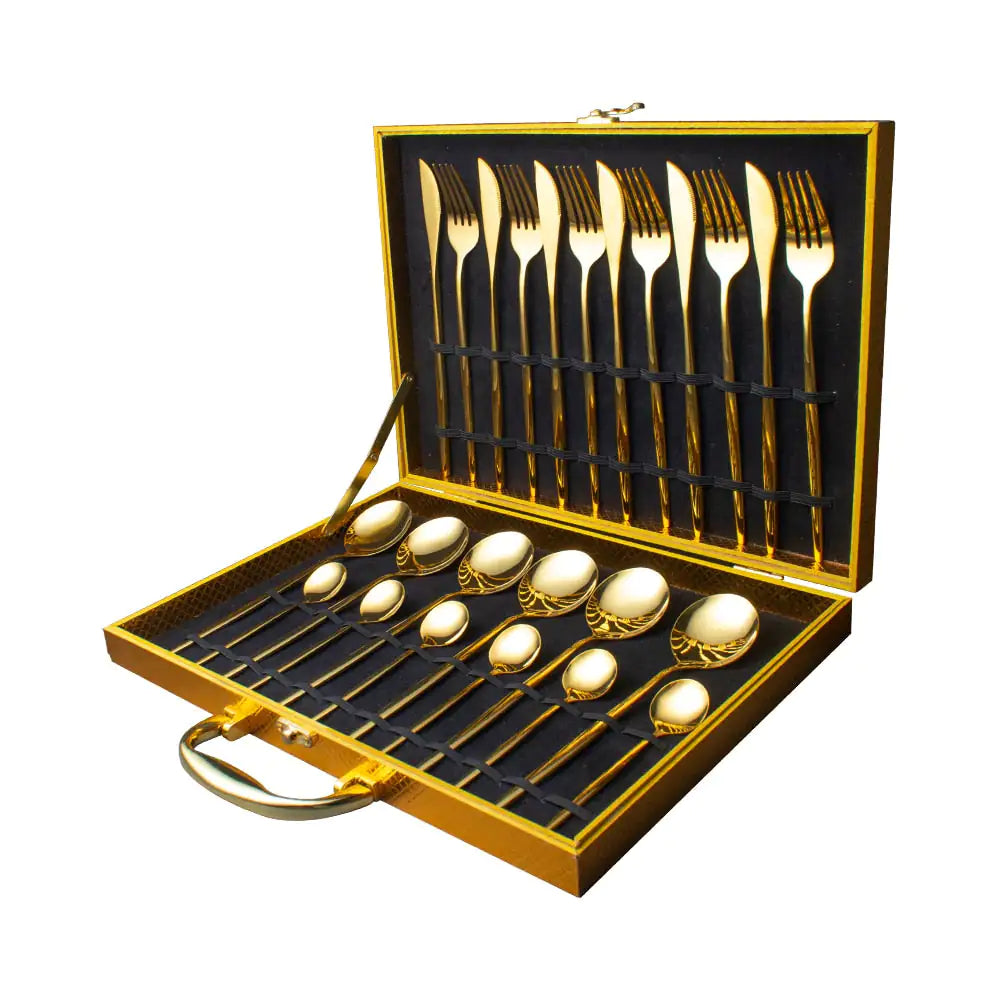 Luxury 24pc Stainless Steel Flatware Set