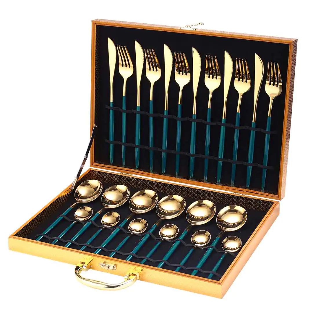 Luxury 24pc Stainless Steel Flatware Set