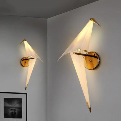 Origami Paper Crane Wall Lamp