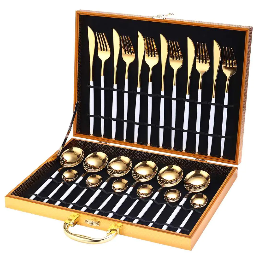 Luxury 24pc Stainless Steel Flatware Set