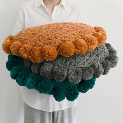 Round Knitted Cushion