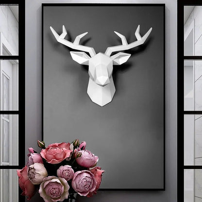 3D Small Deer Head Wall Sculpture