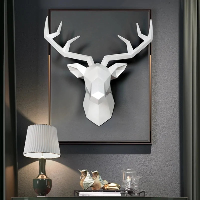 3D Small Deer Head Wall Sculpture