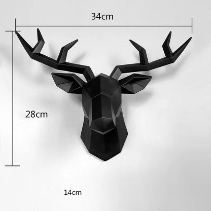 3D Small Deer Head Wall Sculpture