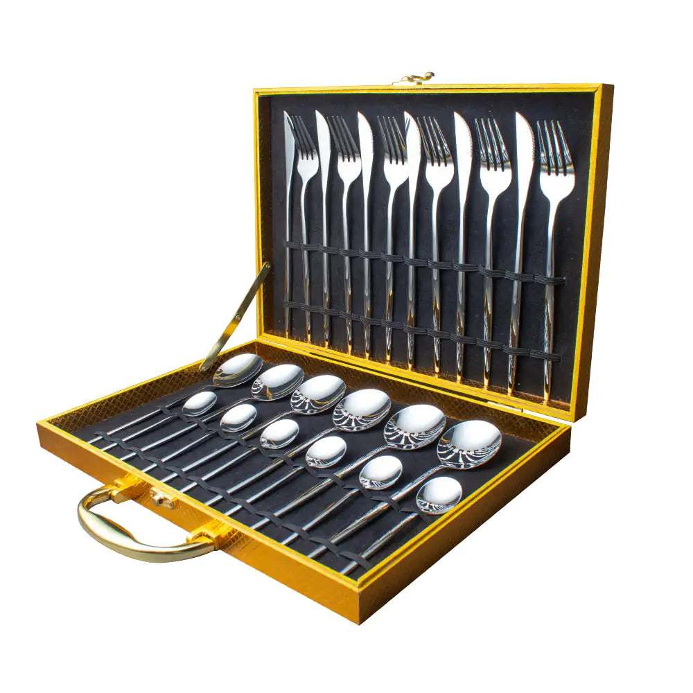 Luxury 24pc Stainless Steel Flatware Set