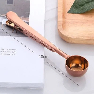 2-In-1  Stainless Steel Coffee Spoon Sealing Clip