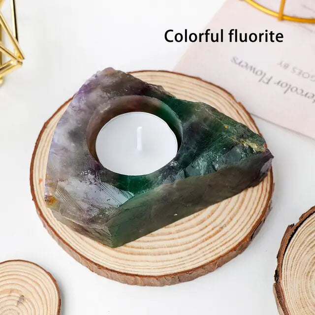 Earth Crystal Candle Holder