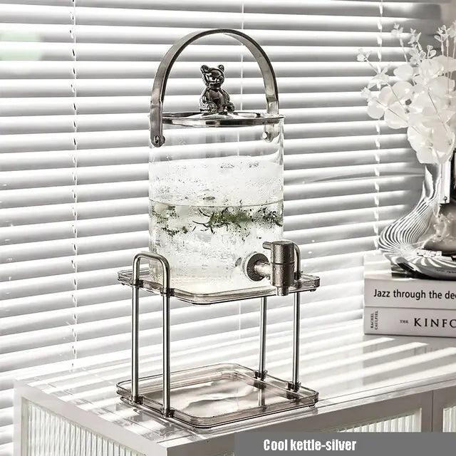 Glass Beverage Dispenser With Stand