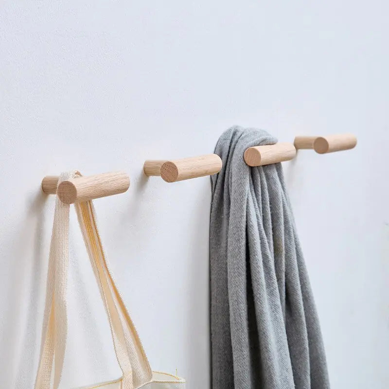 Wooden Coat Hook Key Holder