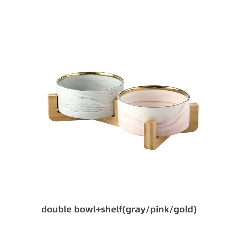 Marble Pet Bowl Set