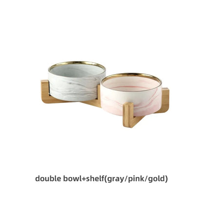 Marble Pet Bowl Set